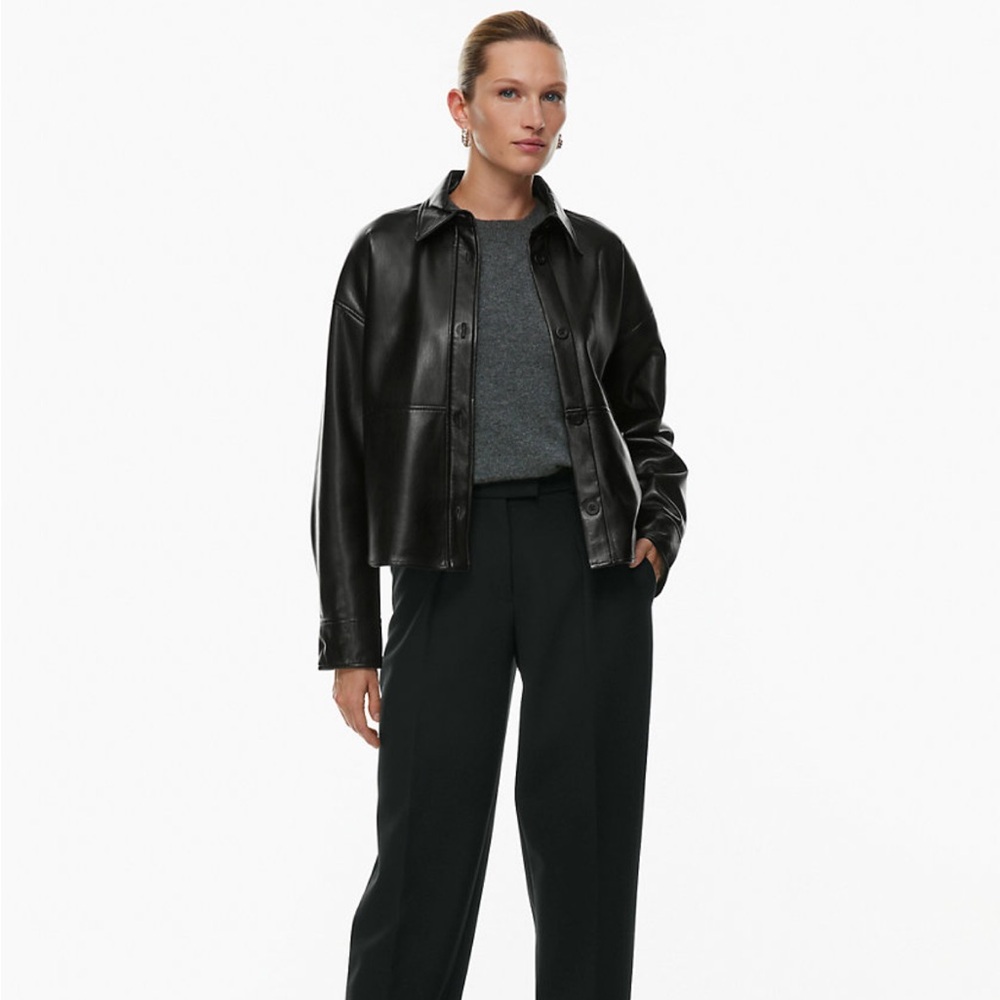 Aritzia Babaton Pelli Vegan Leather Hip Shirt Jacket